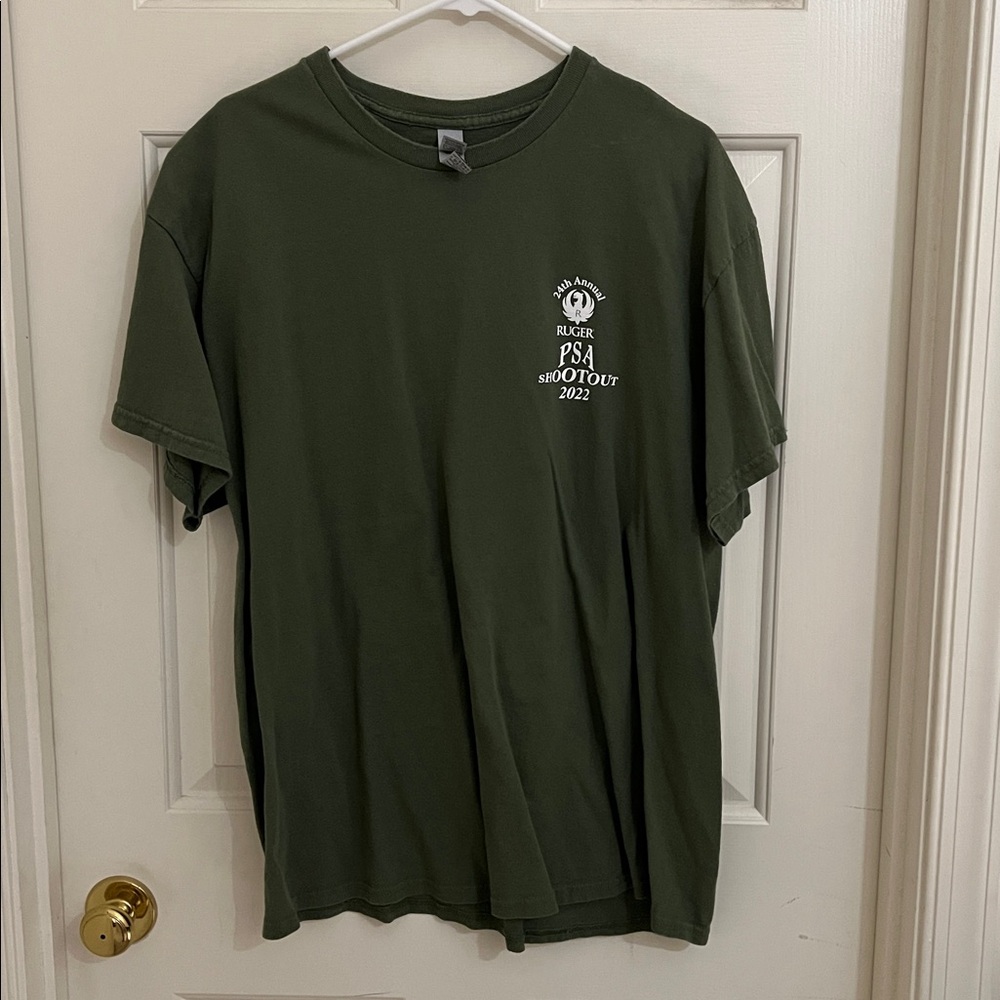 Gildan Heavy Cotton Army Green 2022 PSA Shootout T-shirt Size XL